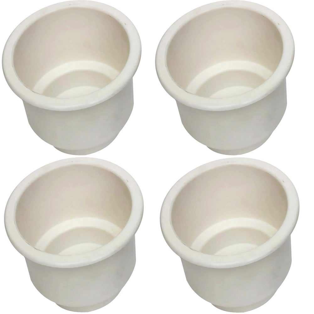 Four Plastic 3 5/8 White Cup Holder Boat Boston Whaler Aquasport Searay Pro Line