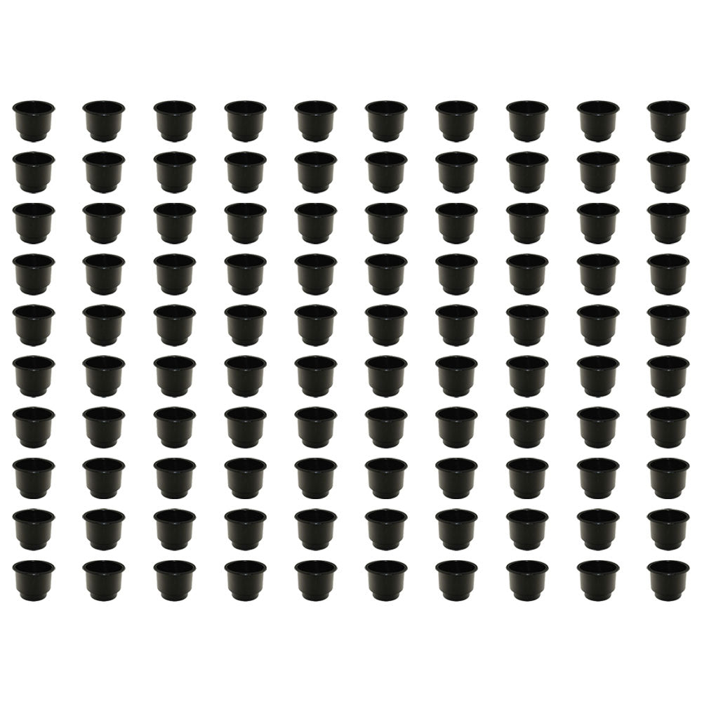 (100 Pack)- Boat Cup Holders 3-5/8, Black Plastic for Pontoon Boat RV Car Truck