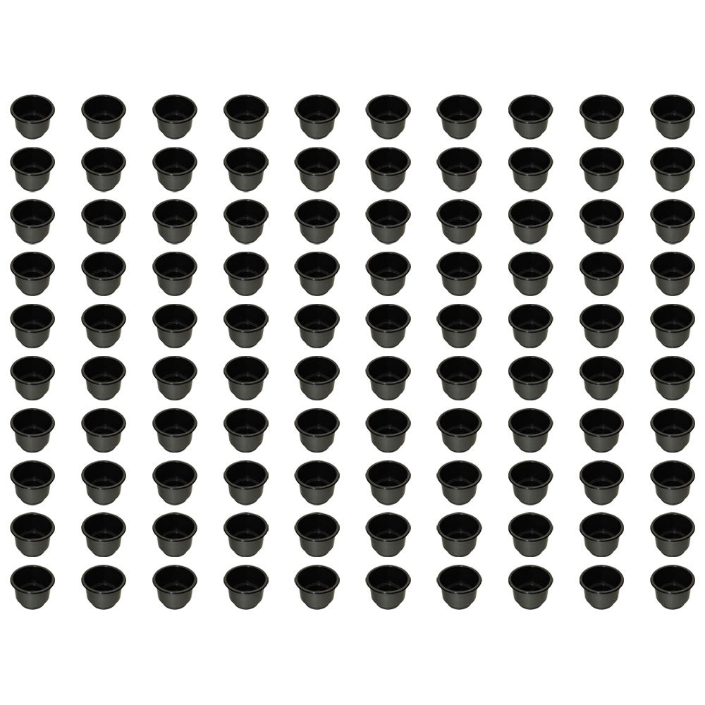 (100 Pack)- Boat Cup Holders 3-5/8, Black Plastic for Pontoon Boat RV Car Truck