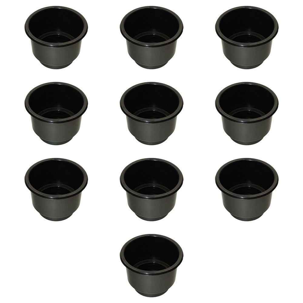 Qty 10: Black Plastic Cup Holder (Jumbo) Fits Universal Products