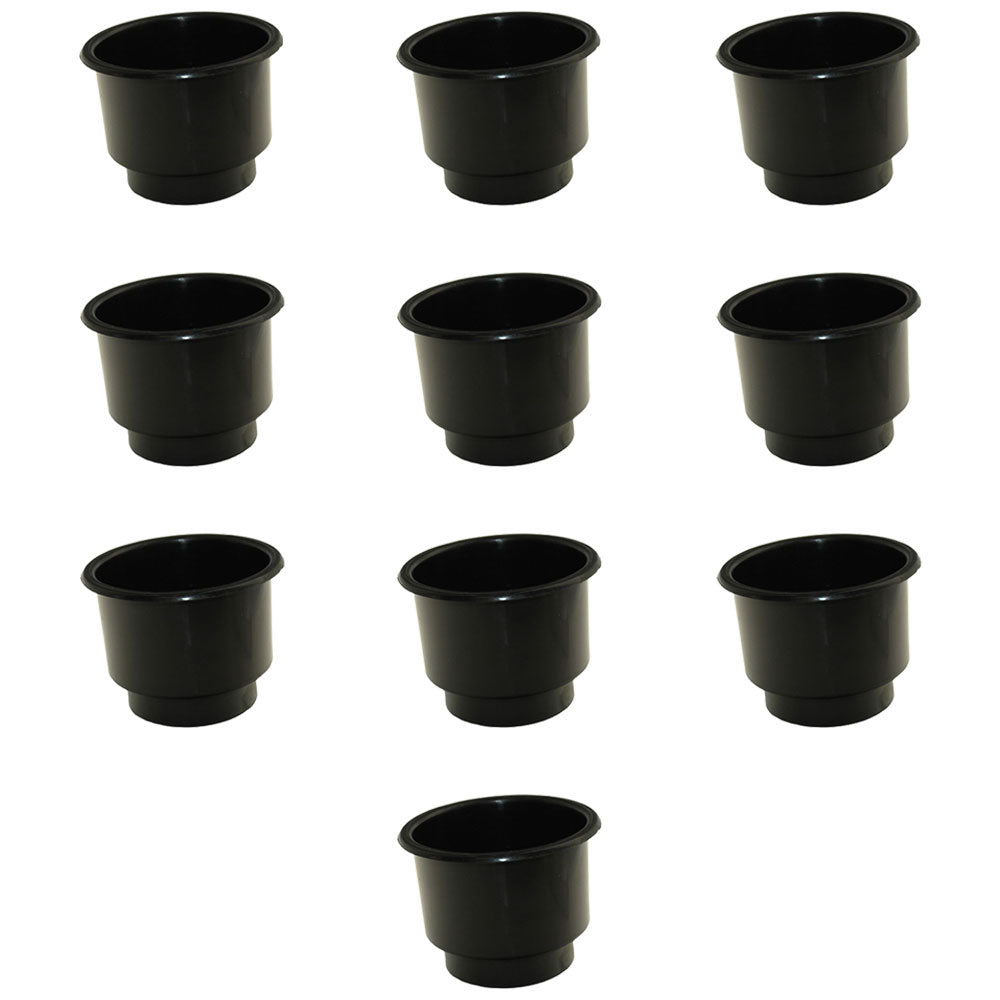 Qty 10: Black Plastic Cup Holder (Jumbo) Fits Universal Products