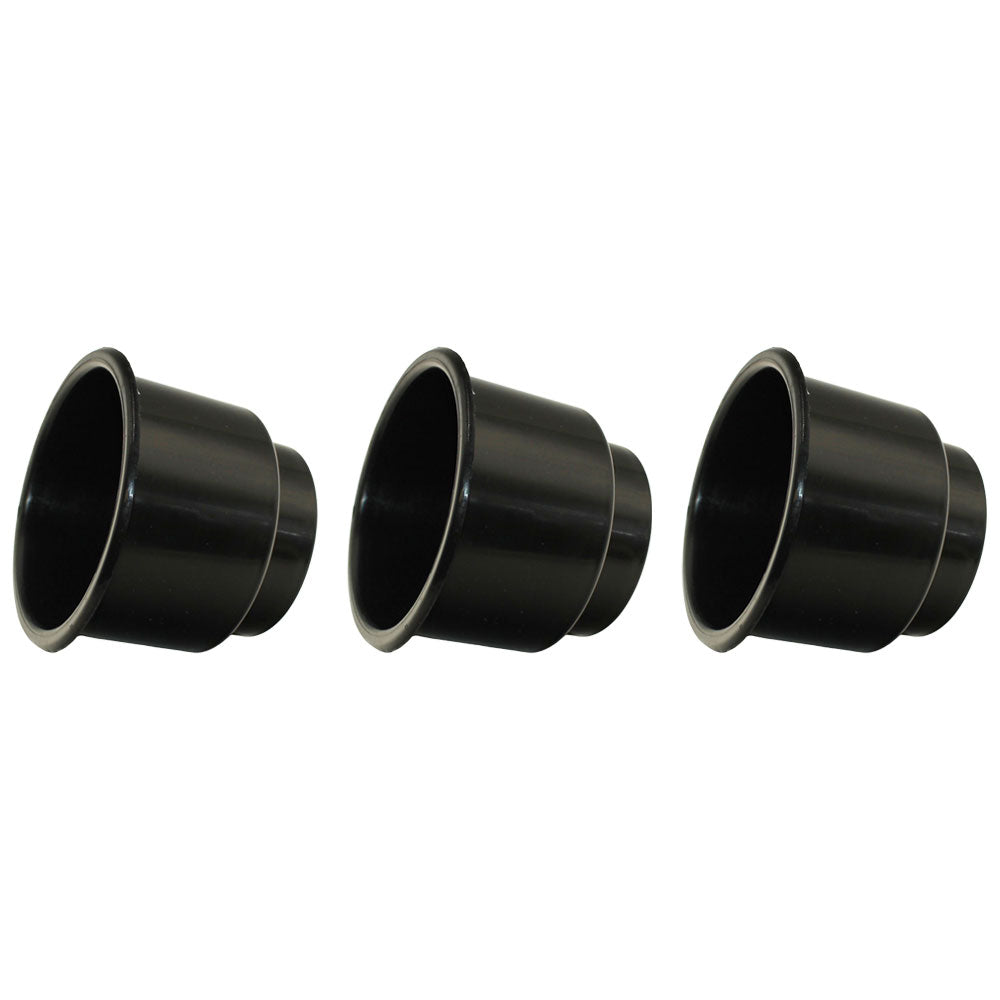 (3 Pack) Large Jumbo Cup Holders Black Plastic Boat RV Car Truck Insert