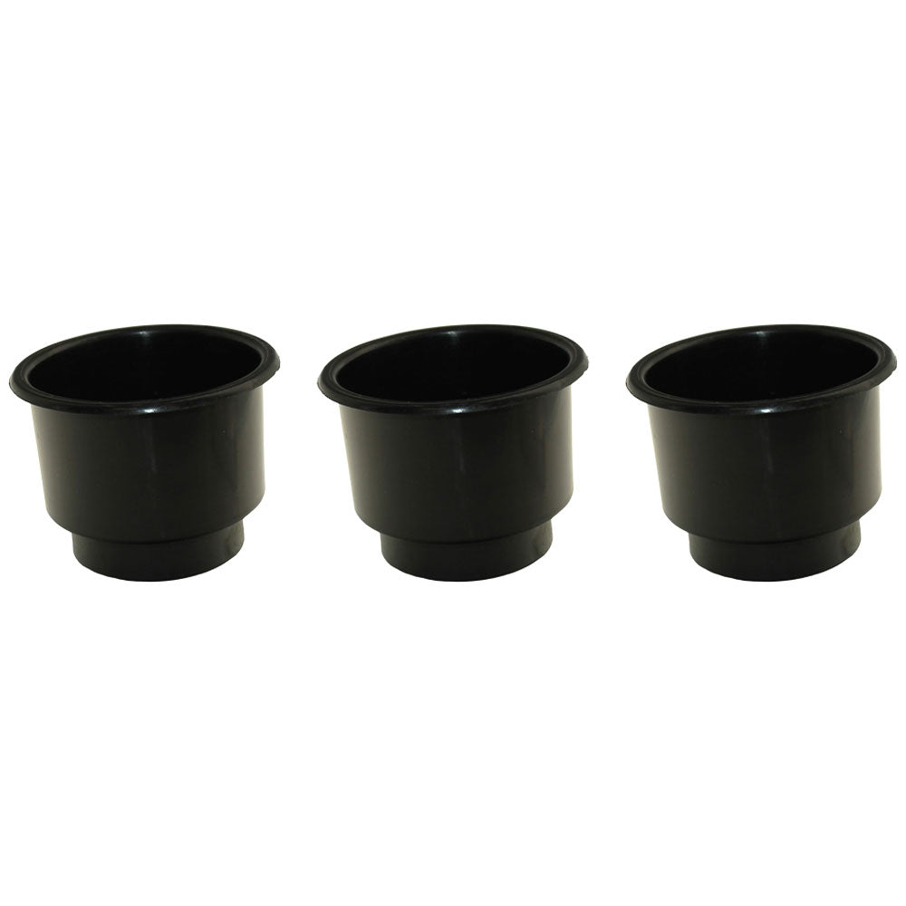 (3 Pack) Large Jumbo Cup Holders Black Plastic Boat RV Car Truck Insert