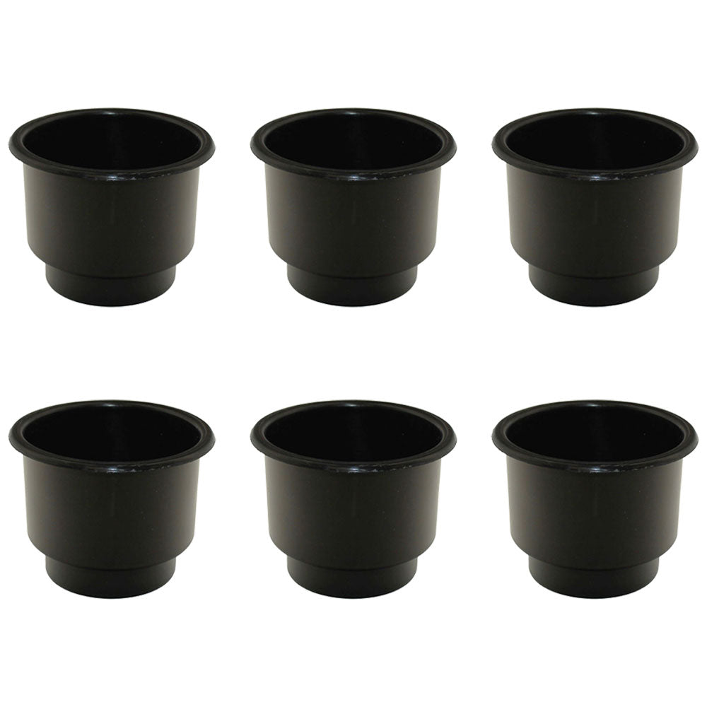 6 Pack- Black Two tiered Plastic Drink Cup Can Holder Fits Boats RVs Pontoons