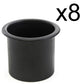 Eight (8) Black Plastic 2 7/8" Boat Rv Car Truck suv Cup Holders Poker Table