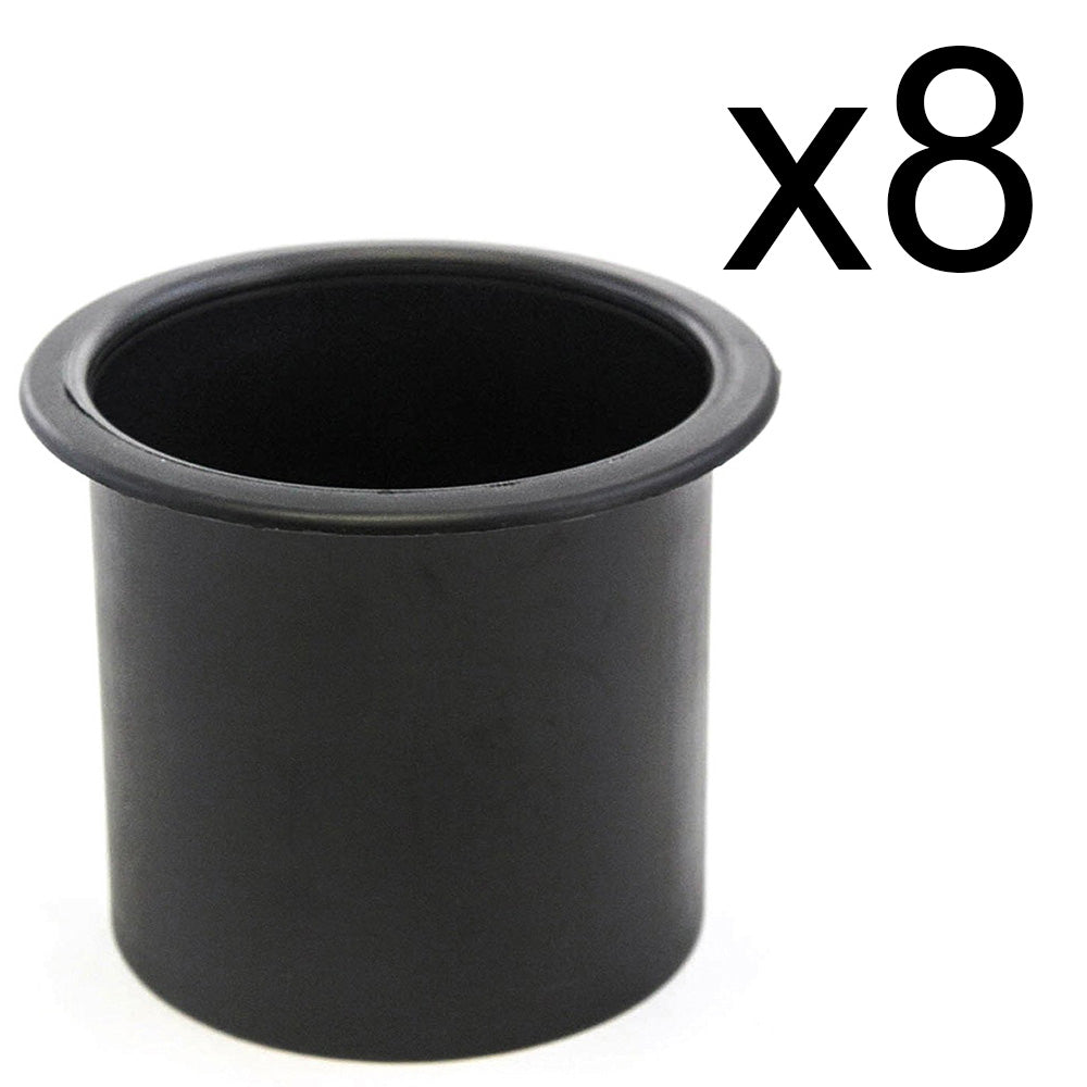 Eight (8) Black Plastic 2 7/8" Boat Rv Car Truck suv Cup Holders Poker Table