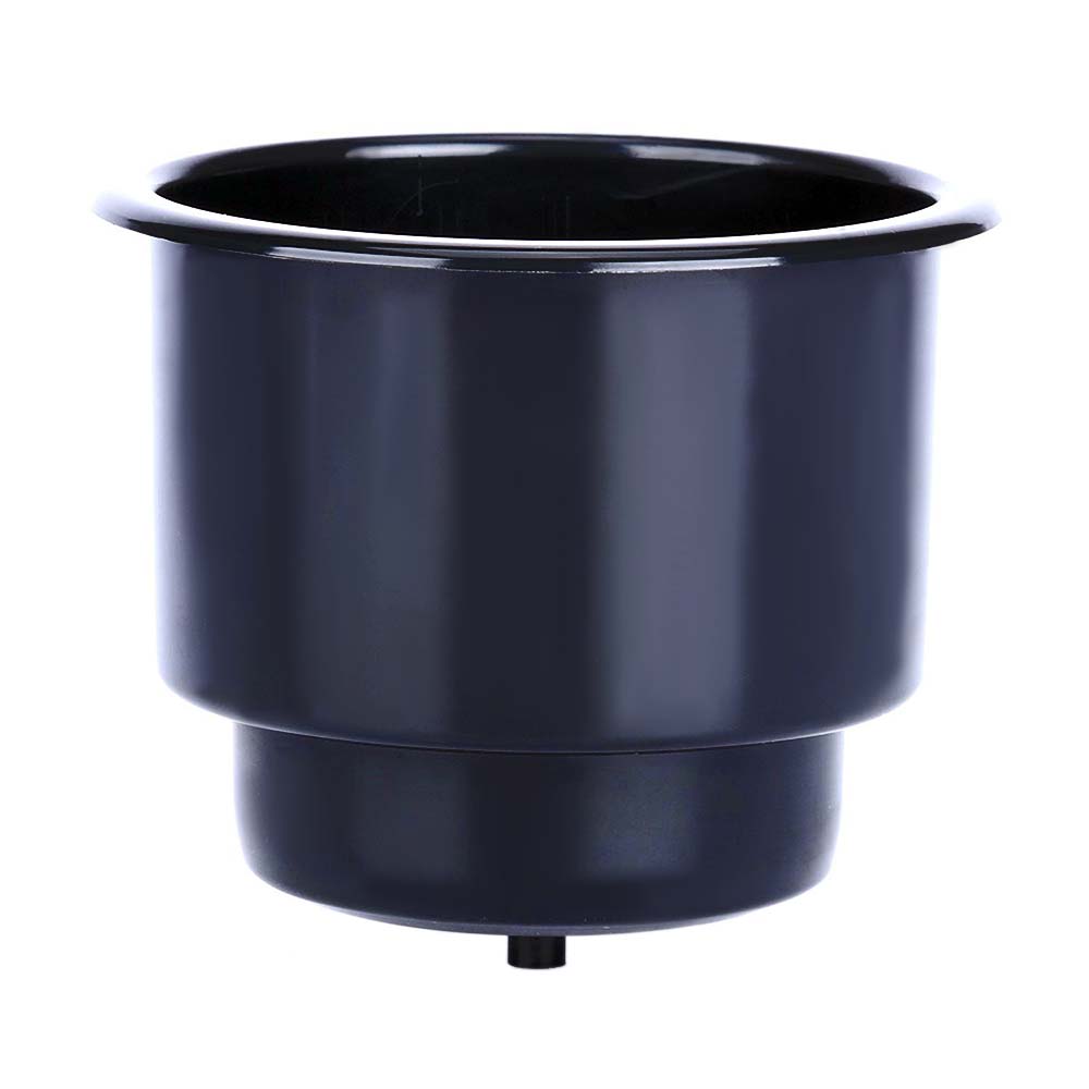 Black Plastic Cup Holder w/ tab for Drain Hole Fits Universal Products
