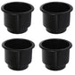 Qty 4: Black Plastic Cup Holder w/ Drain Hole  Fits Universal Products