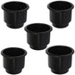 Qty 5: Black Plastic Cup Holder w/ Drain Hole  Fits Universal Products