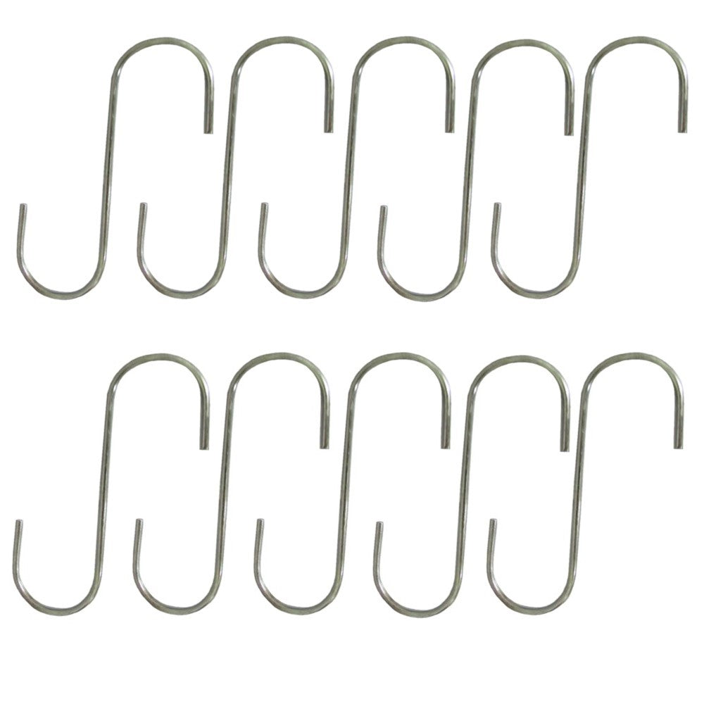 (10) 5" Steel S-Hooks For Various Household and Yard & Garden Applications