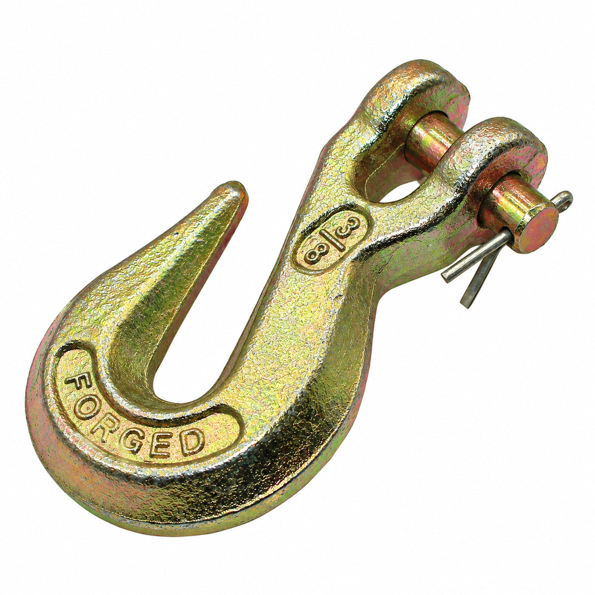 One 3/8" Clevis Grab Hook G70 w/ Clevis & Cotter Pins for Towing and Hauling
