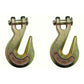 (2) 3/8" G70 Clevis Grab Hooks Tow Chain Hook Flatbed Truck/Trailer Tie Down