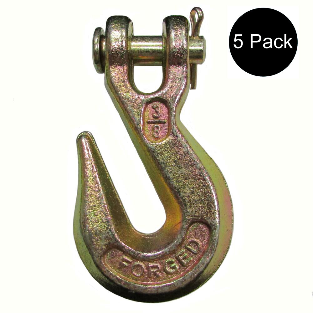 (5) G70 Clevis Grab Hooks 3/8" for Wrecker Tow Chain Flatbed Trailer Tie Down
