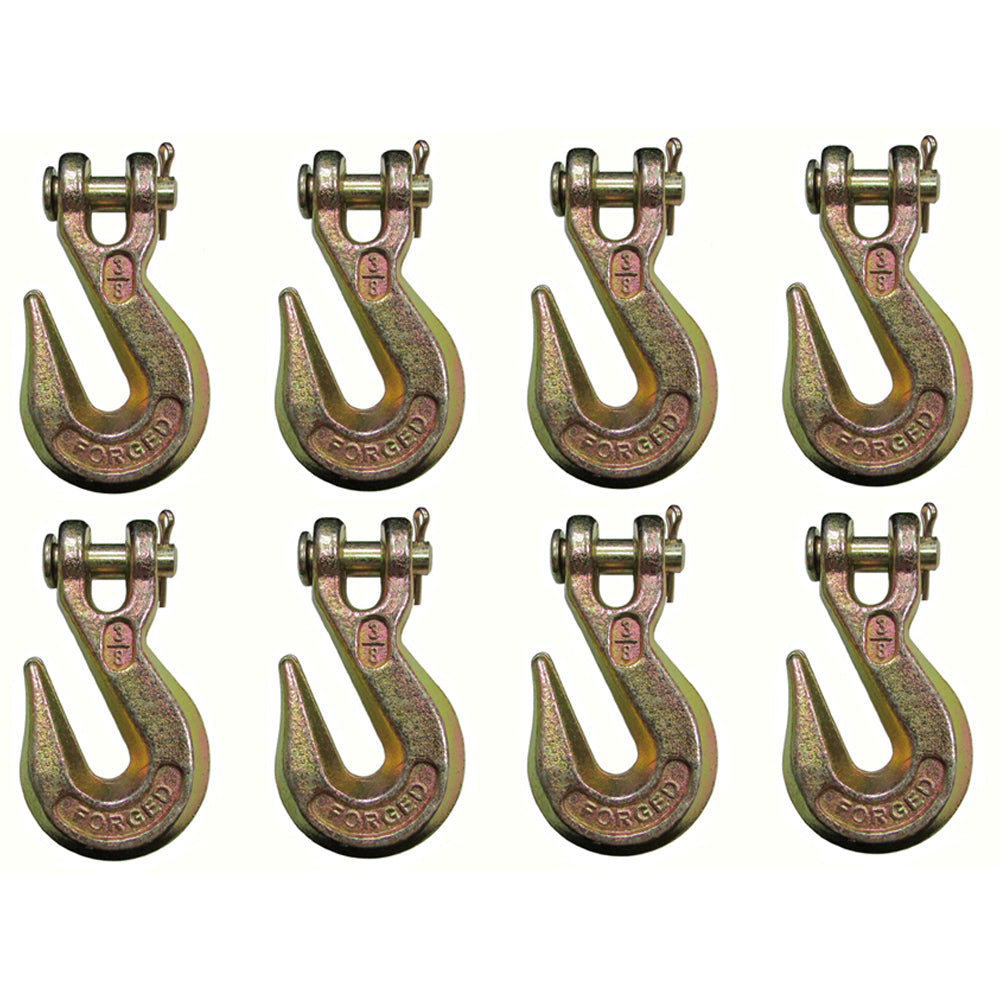8 G70 3/8" Clevis Grab Hooks for Wrecker Tow Chain Flatbed Trailer Tie-Down