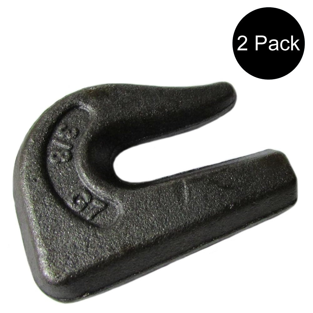 Pack of 2 Weld On 3/8" Grab Chain Hooks 6,600 WLL Bucket Trailer Rigging G70