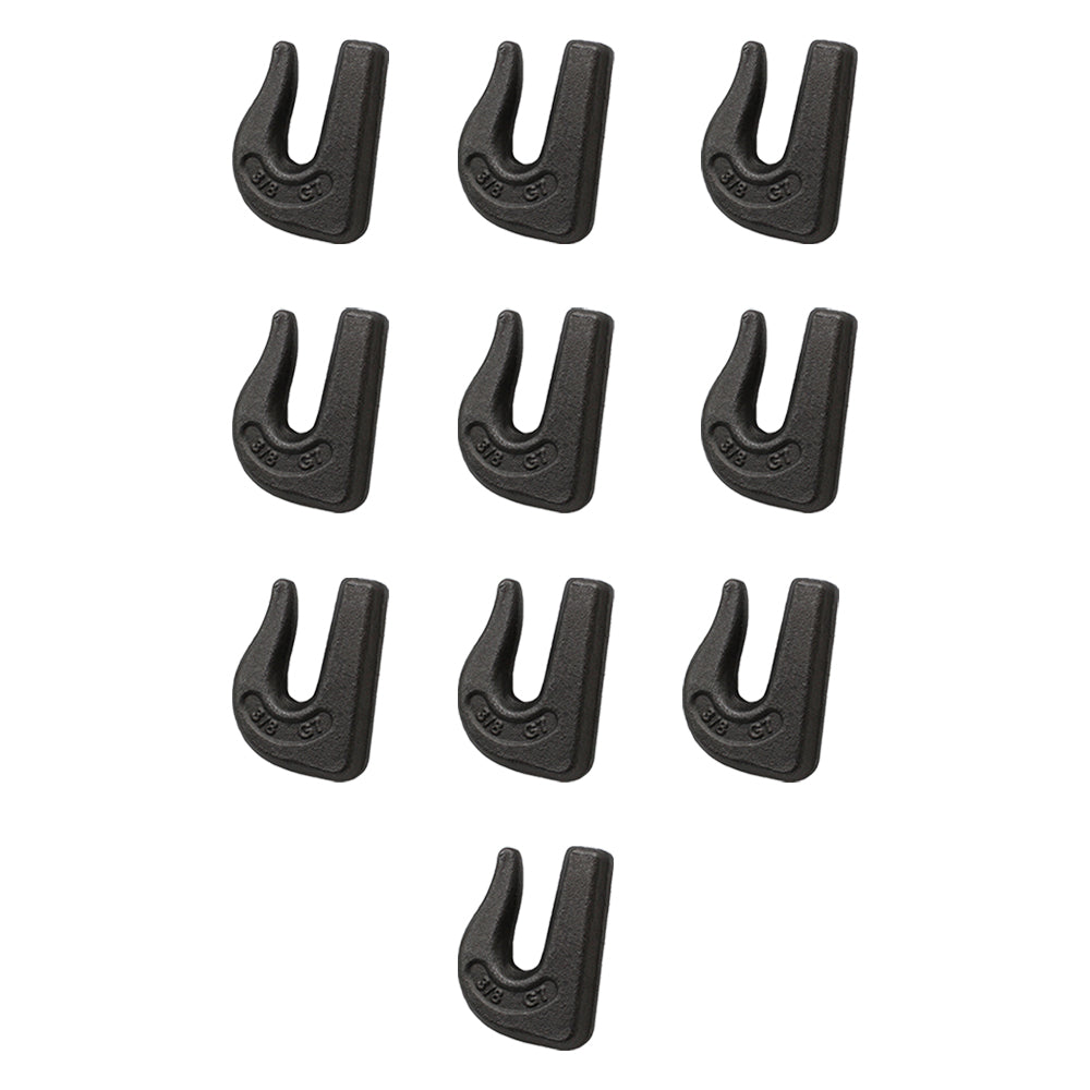 10 Weld On Grab Chain Hooks 3/8" G70 Bucket Trailer Rigging 6,600 WLL 0900104