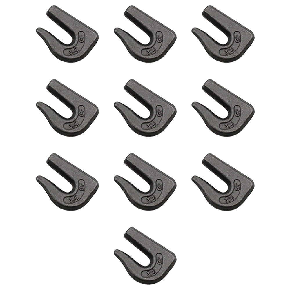 10pc 3/8 Weld On Grab Tow Hook Bucket Trailer Tractor Rigging Chain Forged G70