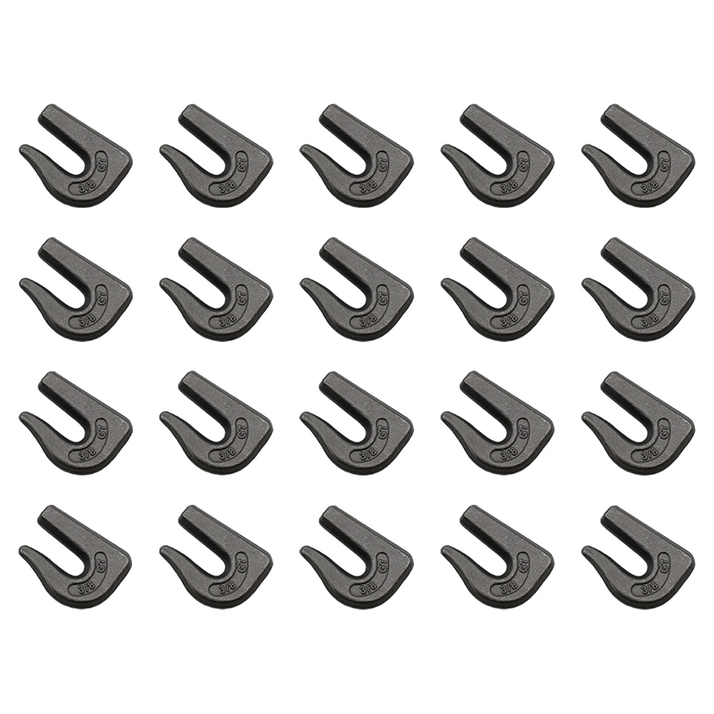 20 Weld On Grab Chain Hooks 3/8" G70 Wll 6,600 Bucket Trailer Rigging 0900104