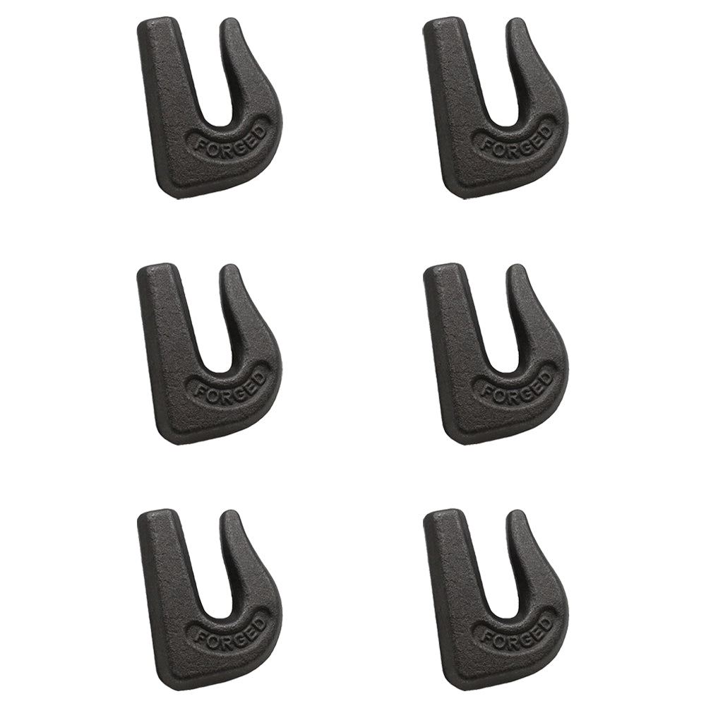 6 G70 Bucket Flatbed Trailer Wrecker Weld On Tow Tie Down 3/8" Chain Grab Hooks