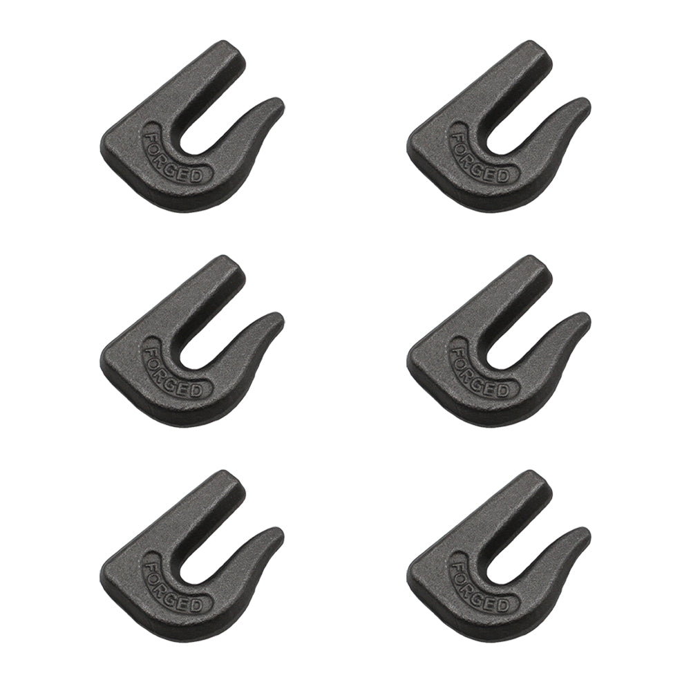 6 G70 Bucket Flatbed Trailer Wrecker Weld On Tow Tie Down 3/8" Chain Grab Hooks