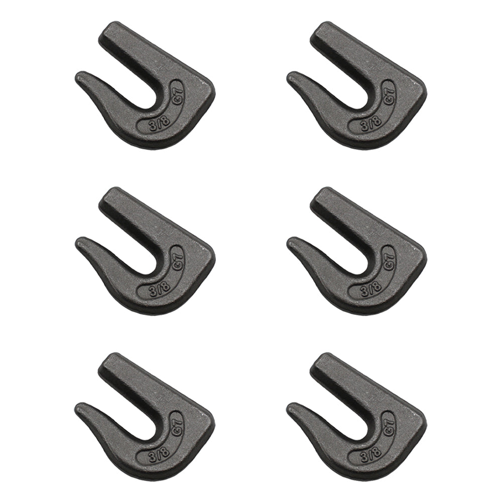 6 G70 Bucket Flatbed Trailer Wrecker Weld On Tow Tie Down 3/8" Chain Grab Hooks