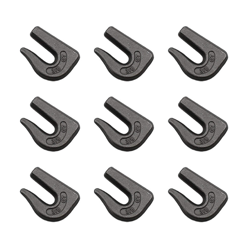 Set Of 9 3/8" Weld On Grab Chain Hook 6,600 Weight Load Rating 0900104