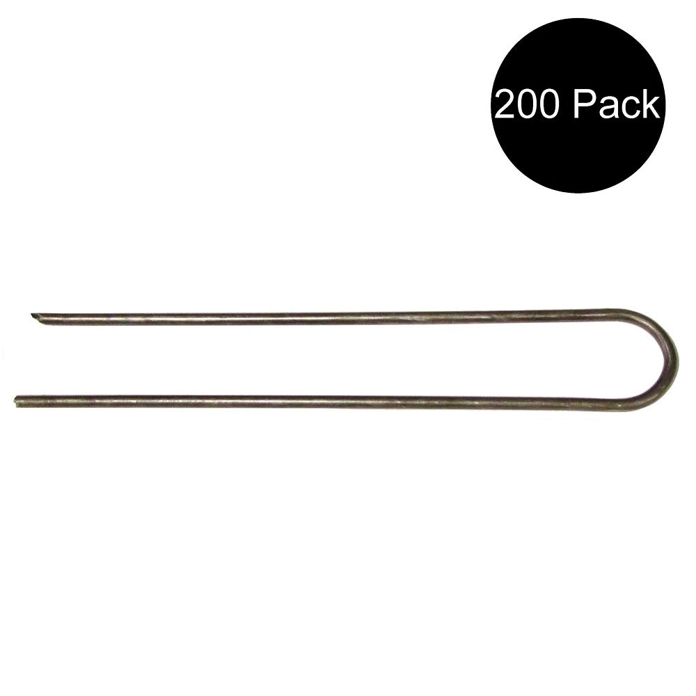 200 6" Landscape Staples SOD Staples Garden Stakes Round Top Anchor Chisel Ends