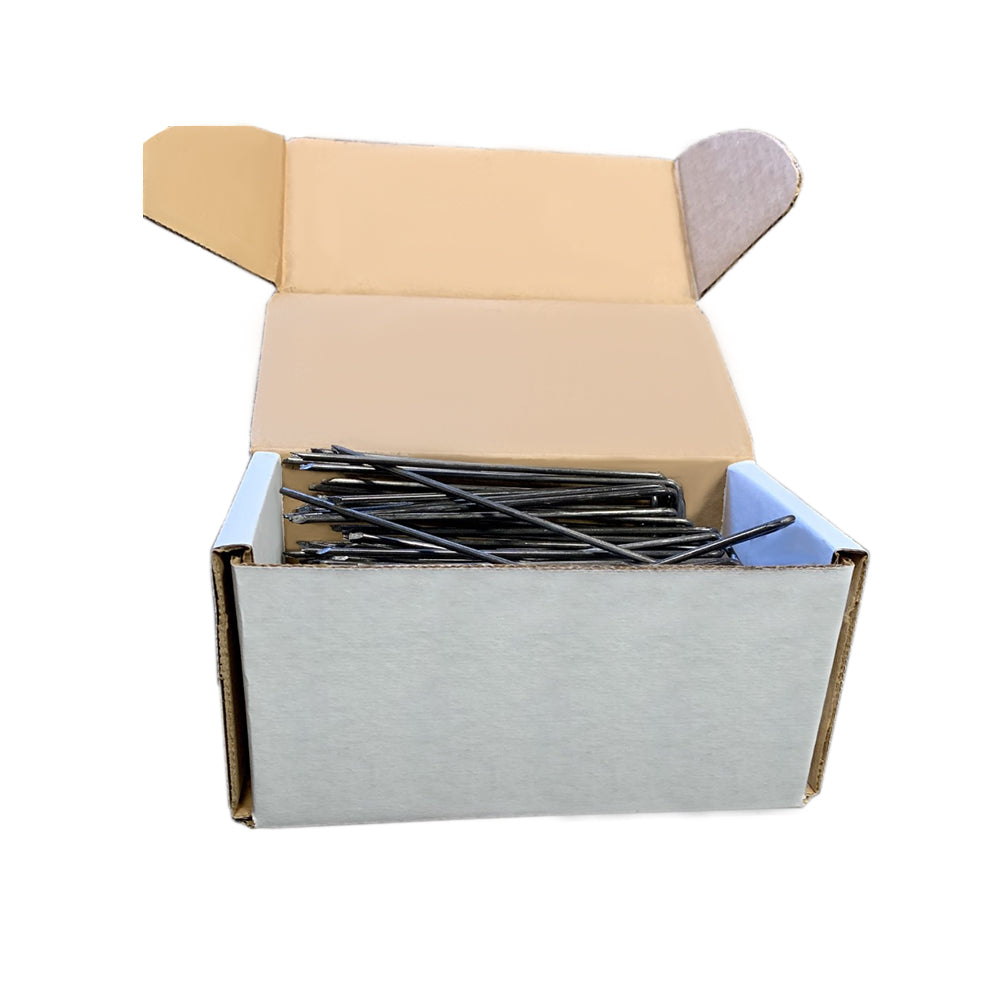 100 6-Inch Landscape Staples for Ground Cover Weed Barrier Irrigation Tubing