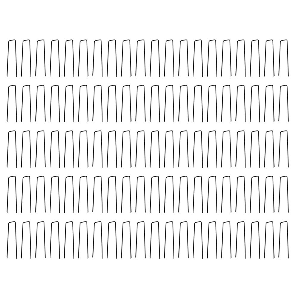 100 6-Inch Landscape Staples for Ground Cover Weed Barrier Irrigation Tubing