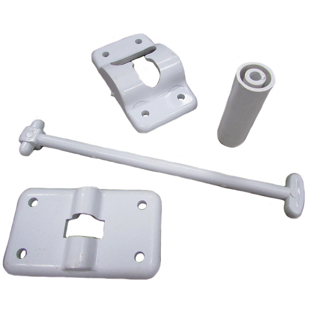 1 Set - 6" T-Style Door Catch Latch Holder RV Camper Trailer Cargo Hatch White