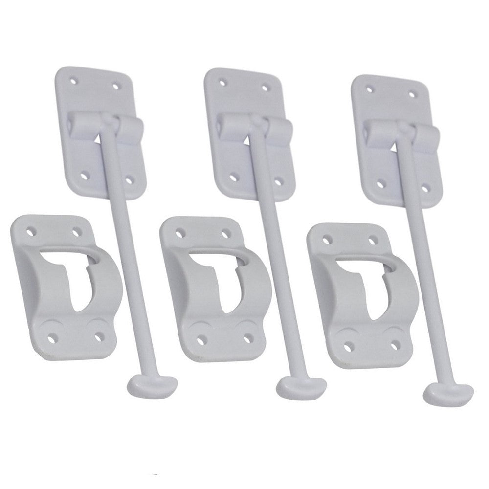 Qty 3: Camper Door Holder w/ Stop
 Fits Universal Replaces 891-WH