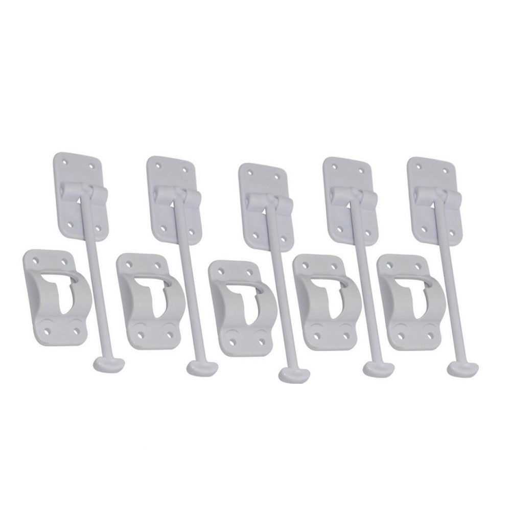 5 Sets - 6" T-Style Door Latch Holder RV Camper Trailer Cargo Hatch White