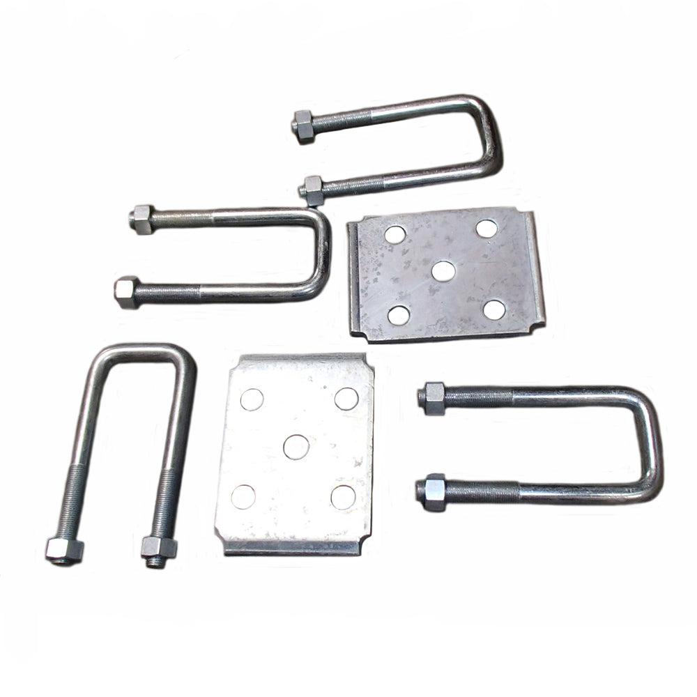 Trailer Leaf Spring Axle 9/16" U-Bolt Kit - 2" Square Head 4-1/8" W x 6-1/4" H