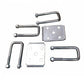 Square Marine Axle Tie Plate Kit 2" Head 9/16" Diameter Zinc Coated w/ Locknuts