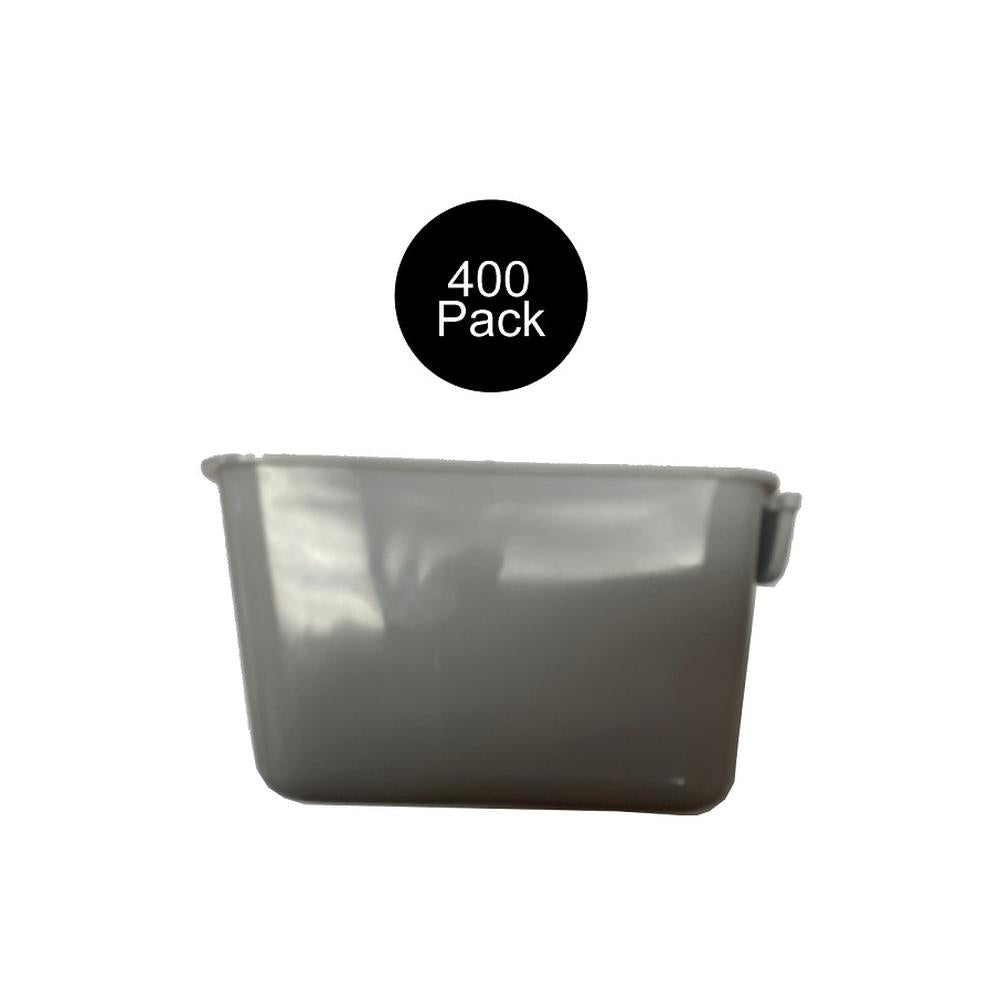 Bulk Cage Cups 400pk Gray 1 Pint / 16 fl oz Hanging Feed & Water Cups Chicken