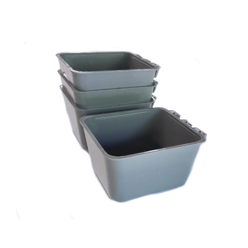 (Pack of 4) Gray Cage Cups Hold 1 Pint / 16 fl oz to Hang Feed & Water for Pets