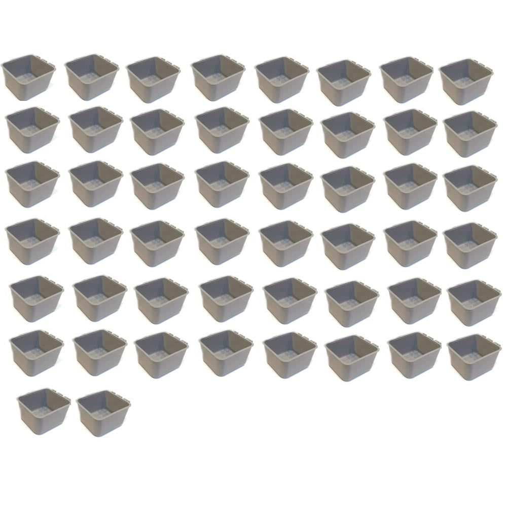 50pk Gray Cage Cups 1 Pint / 16 fl oz Hanging Feed & Water Cups Chicken Poultry