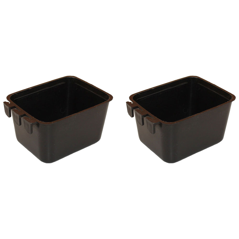 Cage Cups 2-pk Black 1 Pint / 16 fl oz Hanging Feed & Water Cups Chicken Poultry