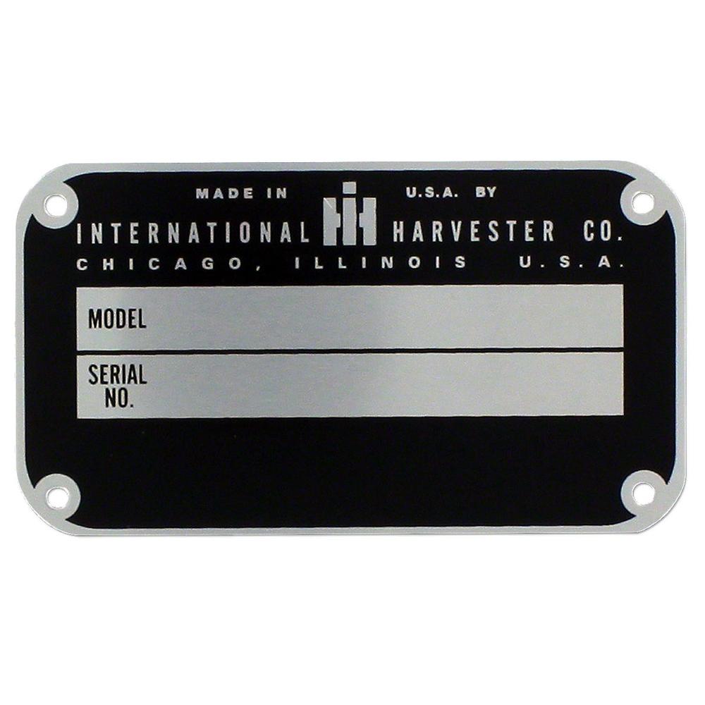 IHS2087 Serial Number Tag with rivets Fits International
