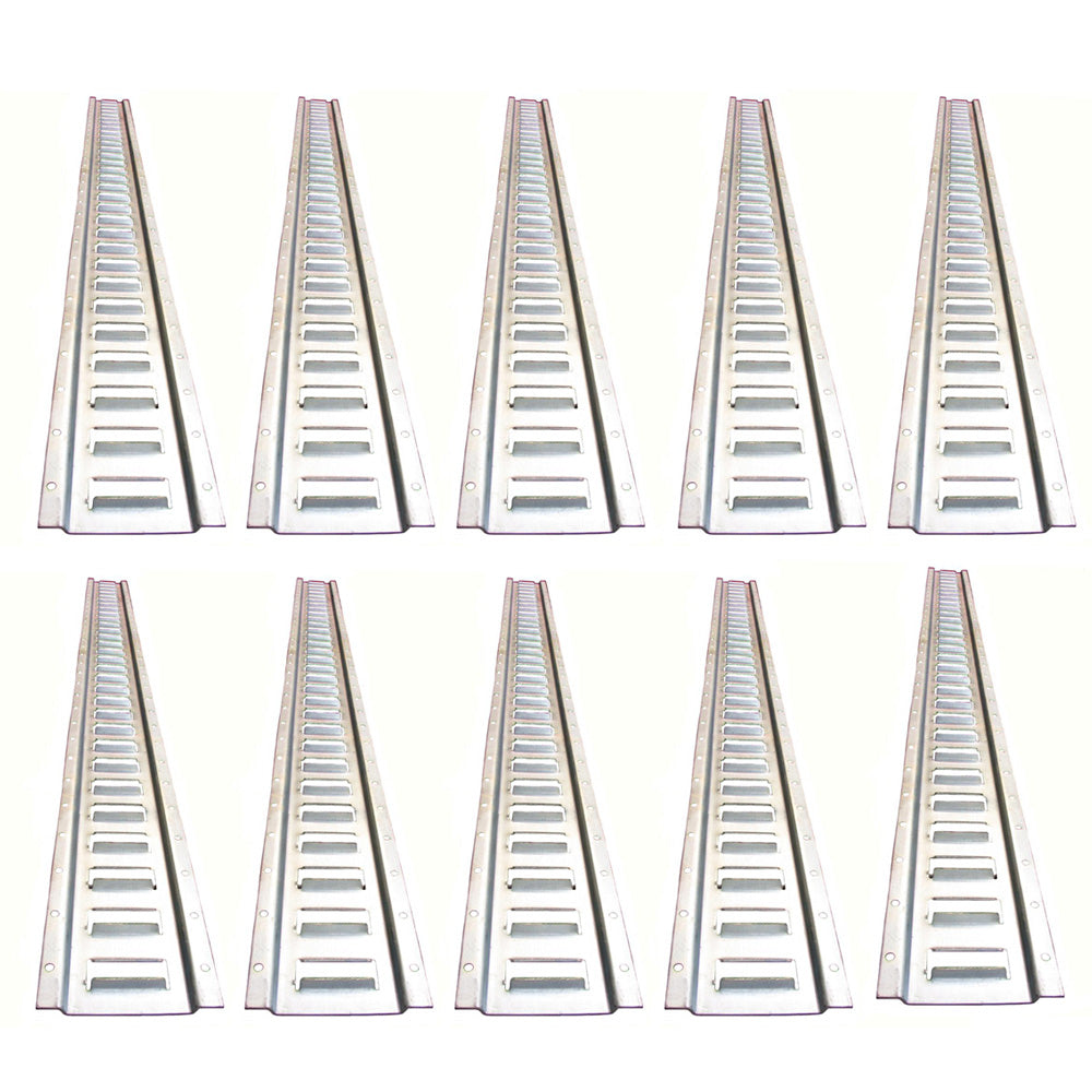Ten-Pack (10) Galvanized 5' Horizontal E-Track Tie-Down Rails