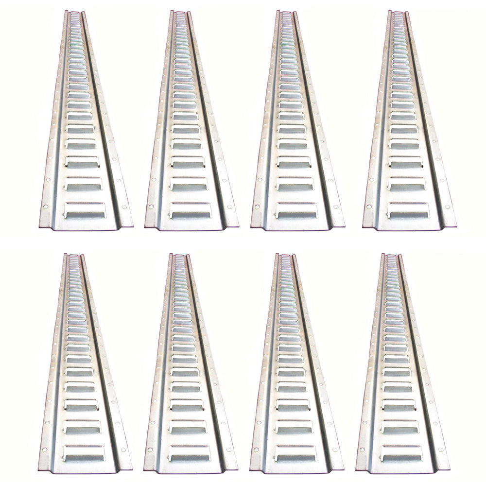 Set of (8) Galvanized Steel 5' Horizontal E-Track Rails for Trailer/Truck/Van