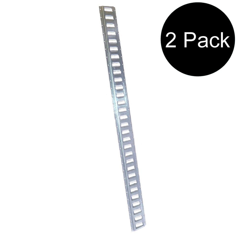2 Piece 8 ft Horizontal Galvanized Steel E-Track Trailer Tie-Down Rails