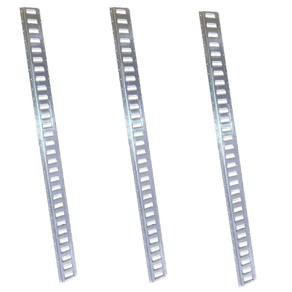 (3 Piece) 8 ft Galvanized Horizontal E-Track Trailer Tie-Down Rails for Truck