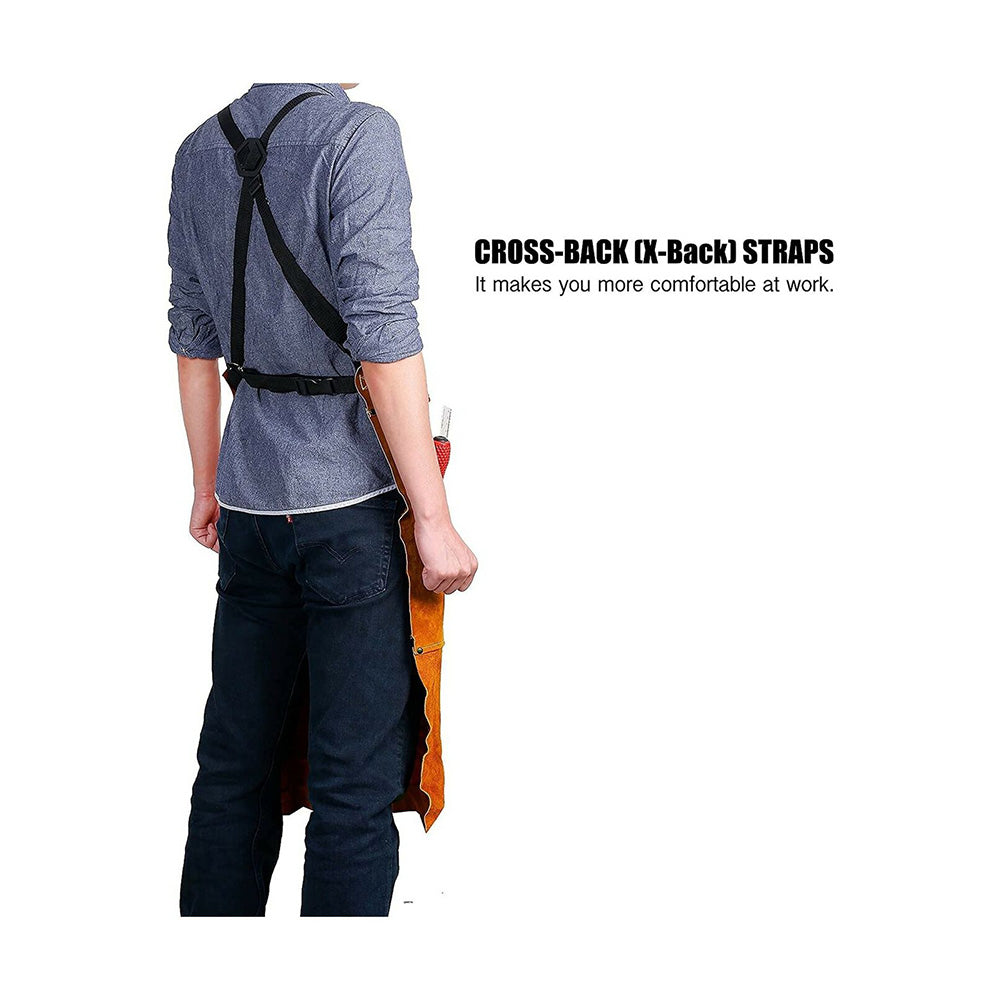 Leather Work Shop Heavy Duty Apron 6 Tool Pockets Heat & Flame Resistant