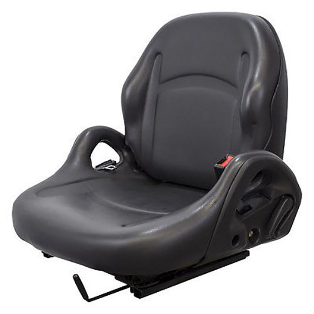 P52 Black Vinyl Seat fits Komatsu Forklifts: 15T 15 DF40 FB15 BF15M3 FB15SH6