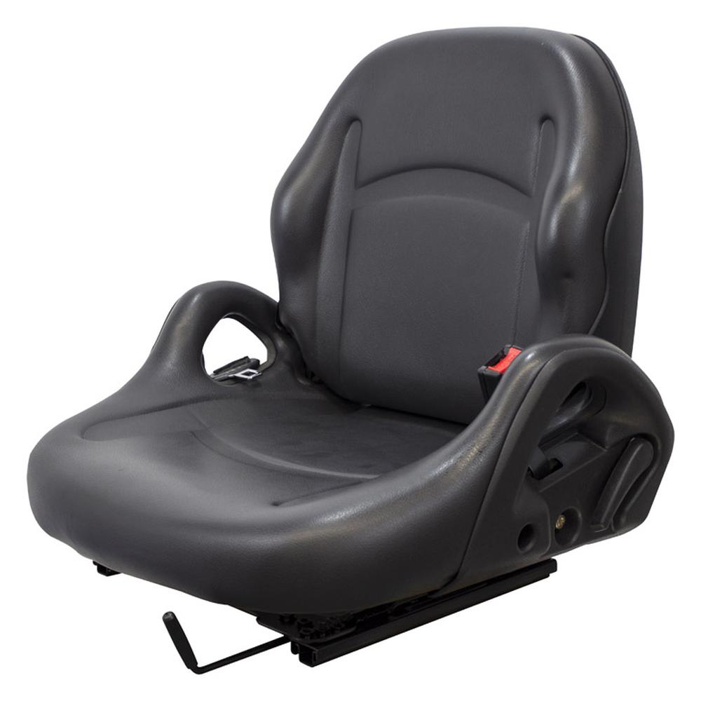 P52 Black Vinyl Seat fits Komatsu Forklifts: 15T 15 DF40 FB15 BF15M3 FB15SH6