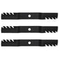 Qty 3: Toothed Mulching Blades Fits Kubota Replaces K5371-99020