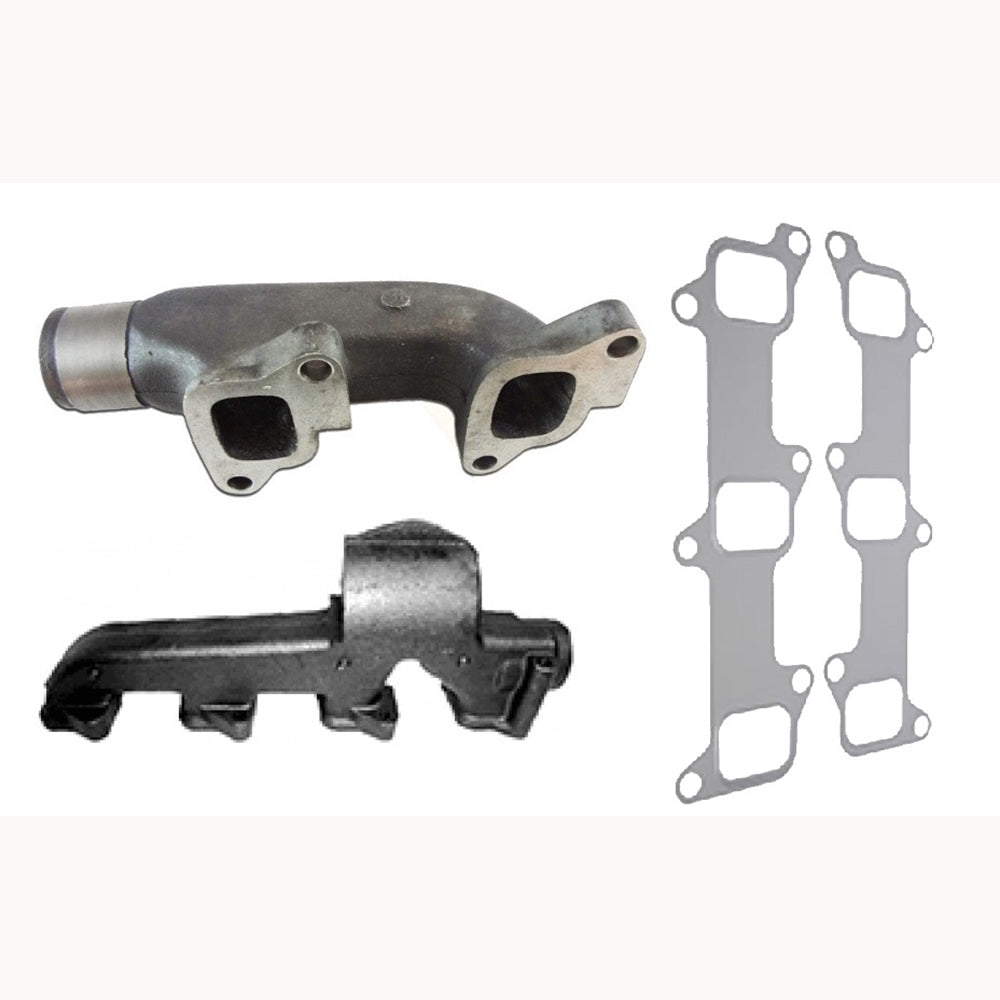 2 Front & Rear Exhaust Manifold w Gaskets Fits Ford 7810 7910 8210 8530 8700 970