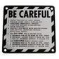 R4475 BE CAREFUL" Plate Fits John Deere