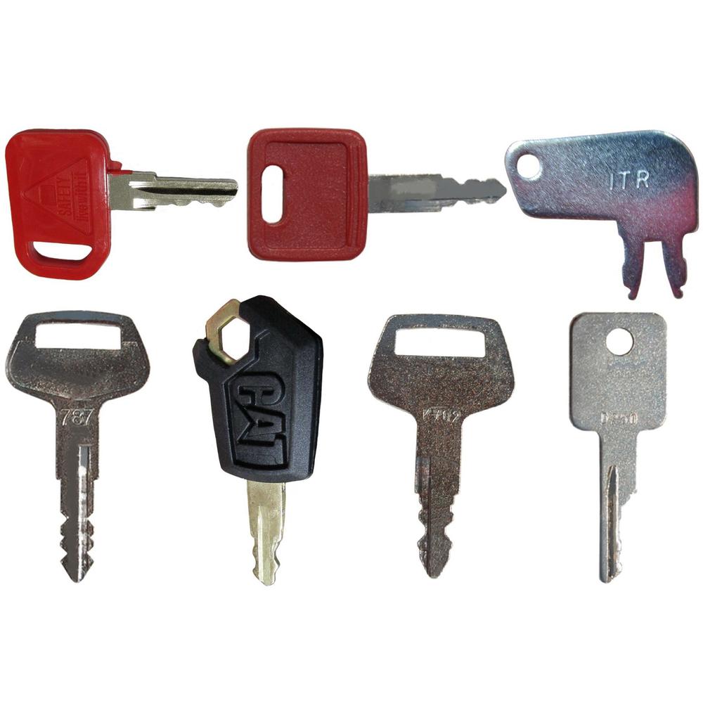 8 Heavy Equipment Key Set Fits John Deere Fits Caterpillar Fits Case Hyster Koma